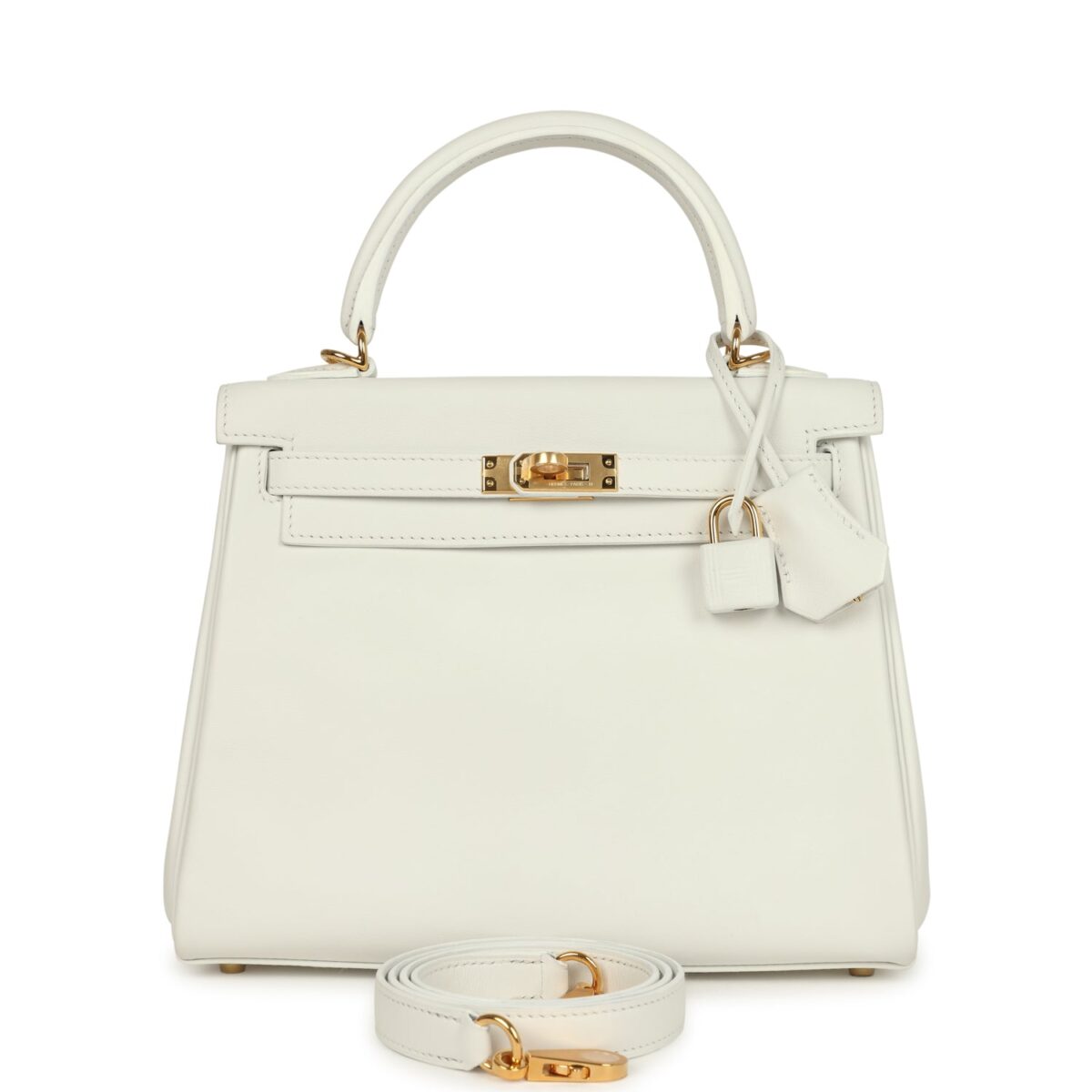 Hermes Kelly Retourne 25 New White Swift GHW