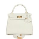 Hermes Kelly Retourne 25 New White Swift GHW