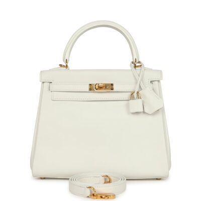 Hermes Kelly Retourne 25 New White Swift GHW