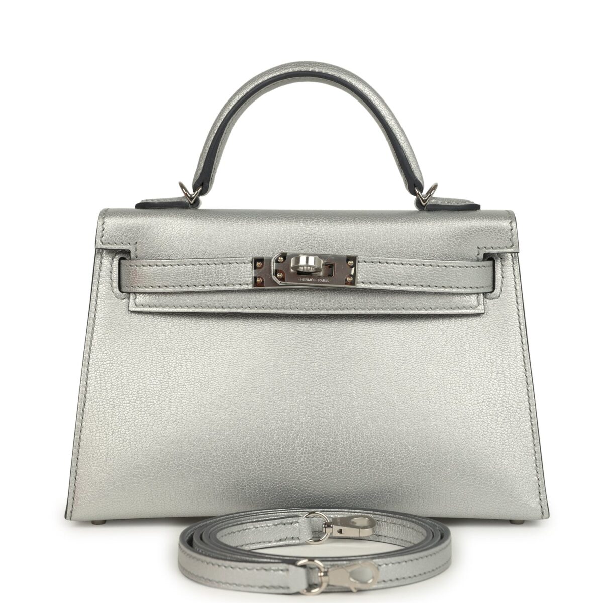 Hermes Kelly Sellier 20 Argent Chevre Chamkilight PHW