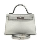 Hermes Kelly Sellier 20 Argent Chevre Chamkilight PHW