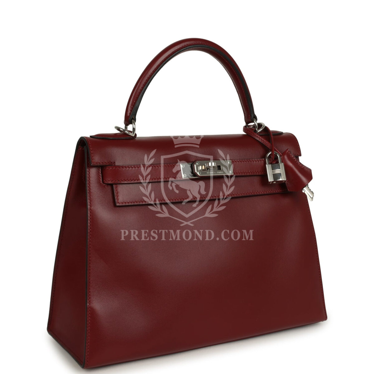 Vintage Hermes Kelly Sellier 28 Rouge H Box PHW — изображение 2