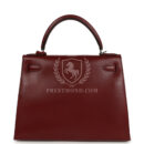 Vintage Hermes Kelly Sellier 28 Rouge H Box PHW