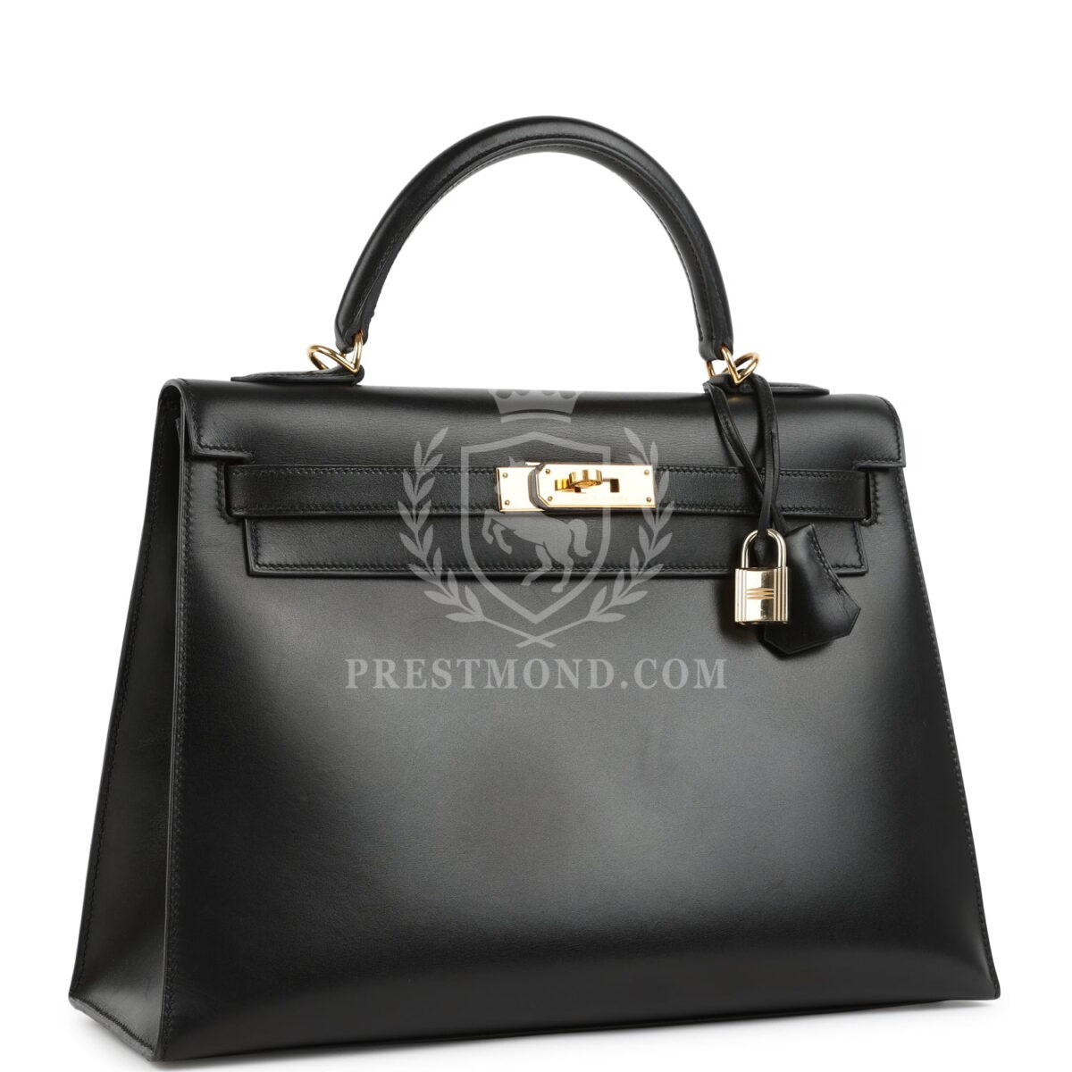 Vintage Hermes Kelly Sellier 32 Black Box GHW — изображение 2
