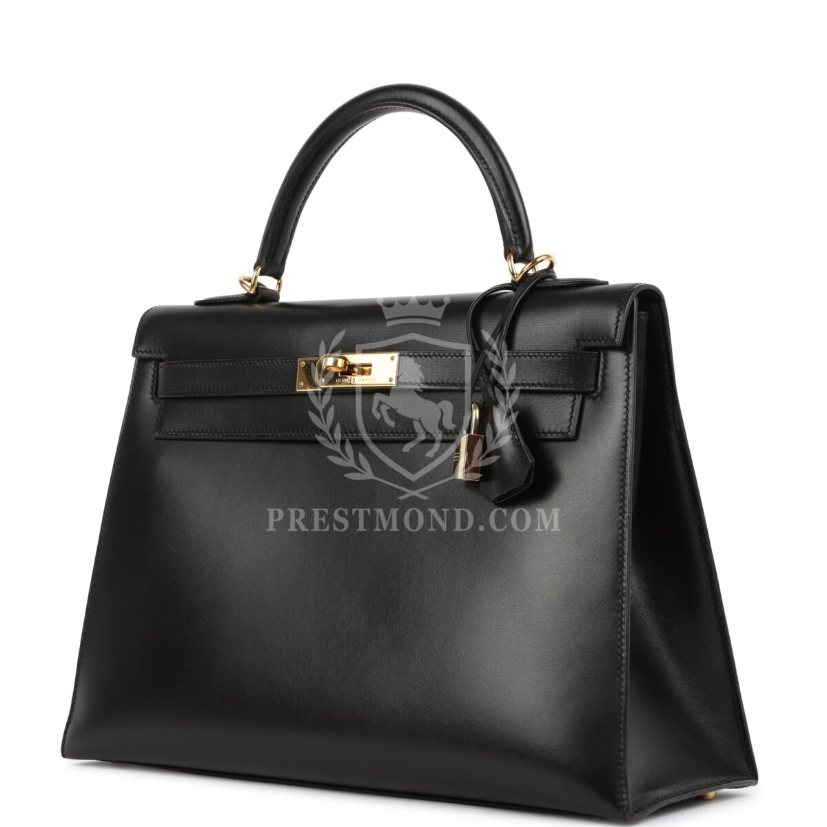 Vintage Hermes Kelly Sellier 32 Black Box GHW — изображение 5