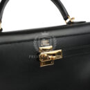 Vintage Hermes Kelly Sellier 32 Black Box GHW