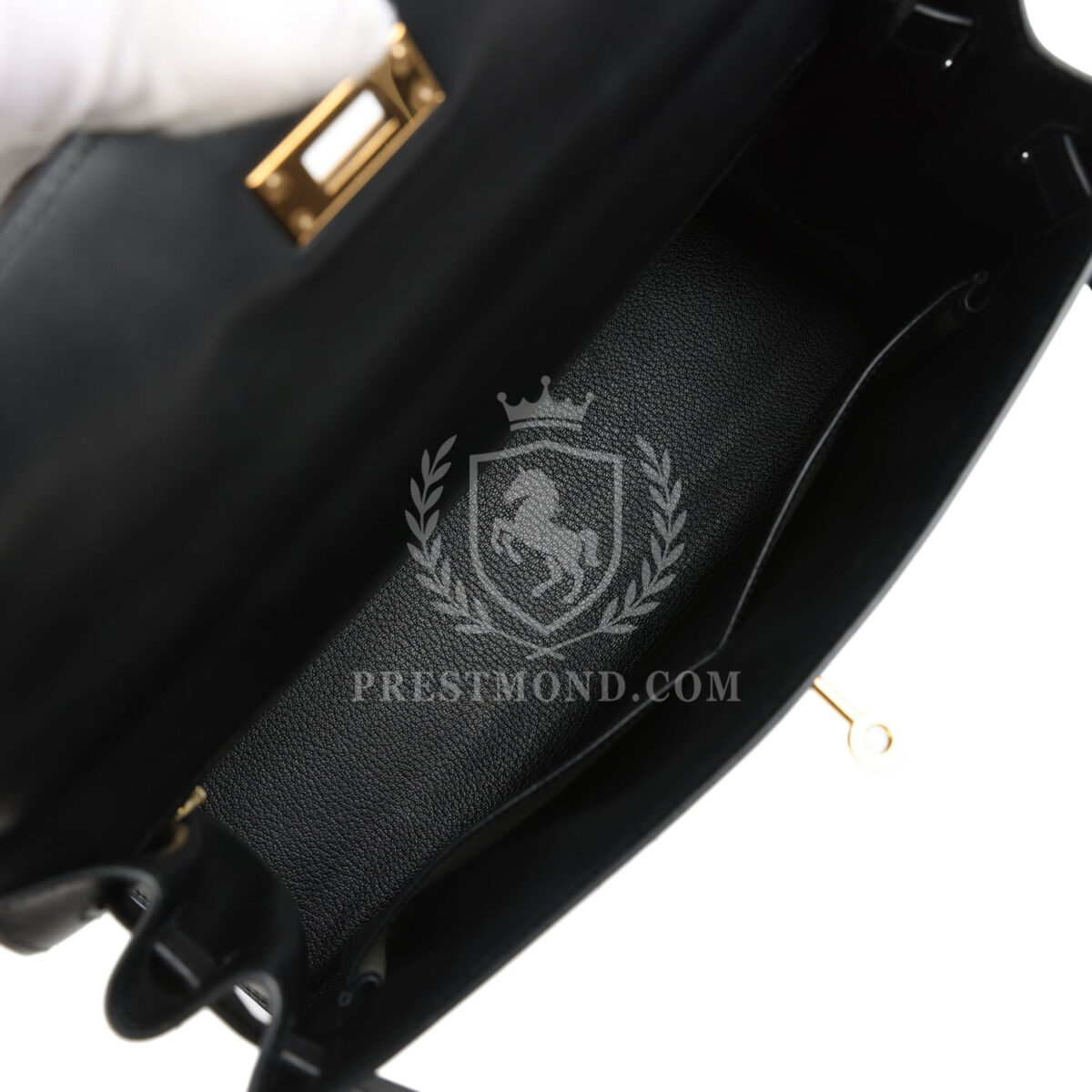 Vintage Hermes Kelly Sellier 32 Black Box GHW — изображение 8