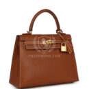 Hermes Kelly Sellier 25 Fauve Barenia GHW