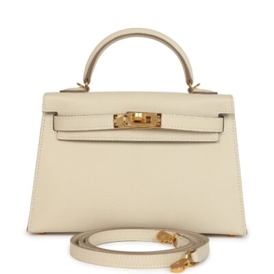 Hermes Kelly Sellier 20 Craie Epsom GHW