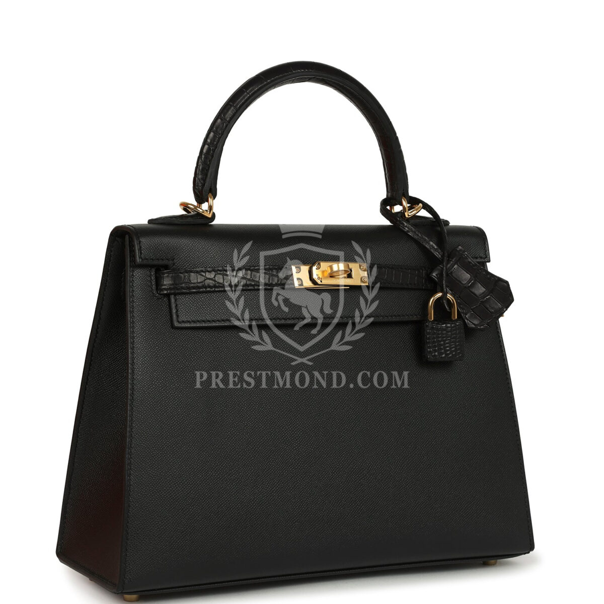 Hermes Kelly Sellier 25 Black Madame and Matte Alligator Touch GHW — изображение 2