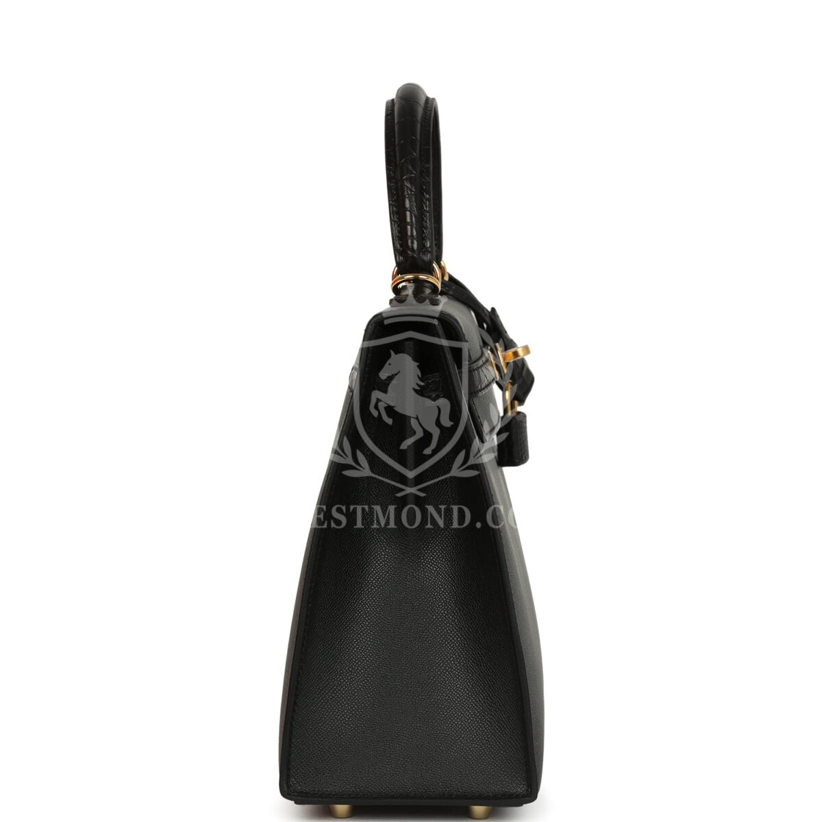 Hermes Kelly Sellier 25 Black Madame and Matte Alligator Touch GHW — изображение 3