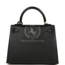 Hermes Kelly Sellier 25 Black Madame and Matte Alligator Touch GHW