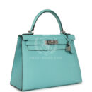 Hermes Kelly Sellier 28 Bleu Atoll Epsom PHW