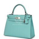 Hermes Kelly Sellier 28 Bleu Atoll Epsom PHW
