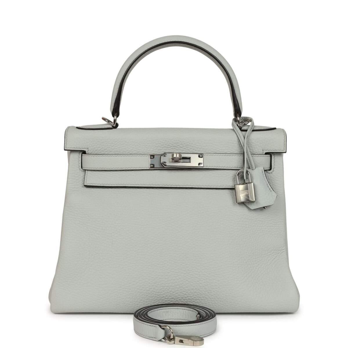 Hermes Kelly Retourne 28 Bleu Pale Clemence PHW