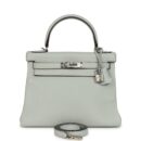 Hermes Kelly Retourne 28 Bleu Pale Clemence PHW