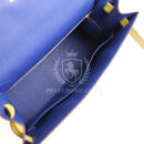 Hermes Special Order (HSS) Kelly Sellier 28 Bleu Electric and Lime Epsom Brushed GHW