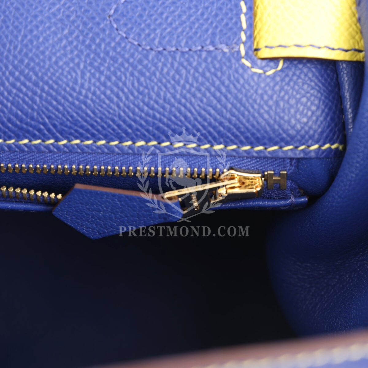 Hermes Special Order (HSS) Kelly Sellier 28 Bleu Electric and Lime Epsom Brushed GHW — изображение 8