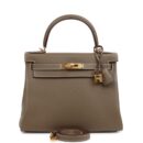 Hermes Kelly Retourne 28 Etoupe Clemence GHW