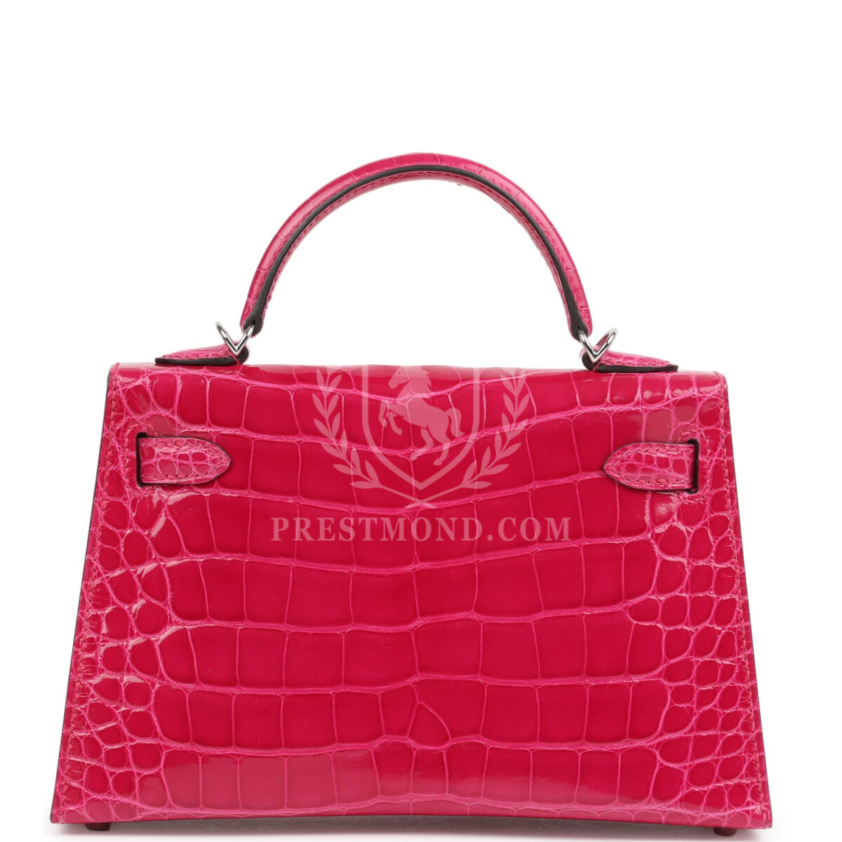 Hermes Kelly Sellier 20 Rose Mexico Shiny Alligator PHW — изображение 4
