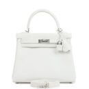 Hermes Kelly Retourne 25 New White Swift PHW