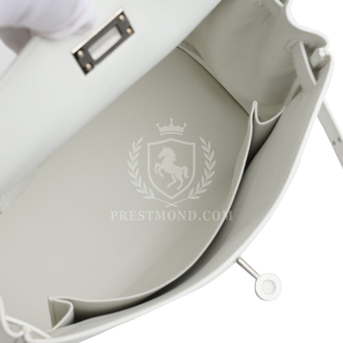 Hermes Kelly Retourne 25 New White Swift PHW — изображение 8