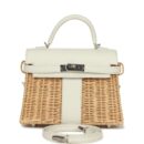 Hermes Mini Picnic Kelly 20 White Swift and Osier Wicker PHW