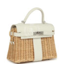 Hermes Mini Picnic Kelly 20 White Swift and Osier Wicker PHW