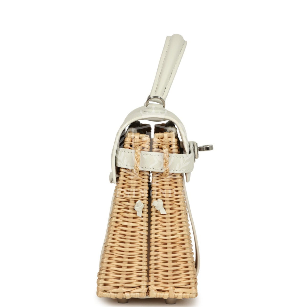 Hermes Mini Picnic Kelly 20 White Swift and Osier Wicker PHW — изображение 3