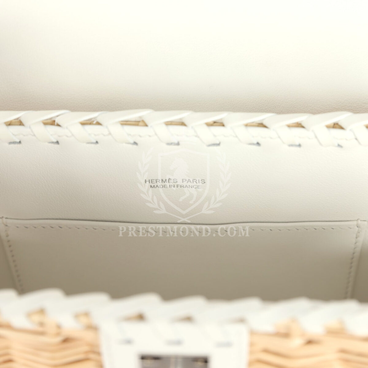 Hermes Mini Picnic Kelly 20 White Swift and Osier Wicker PHW — изображение 8
