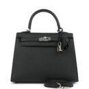 Hermes Kelly Sellier 25 Black Epsom PHW