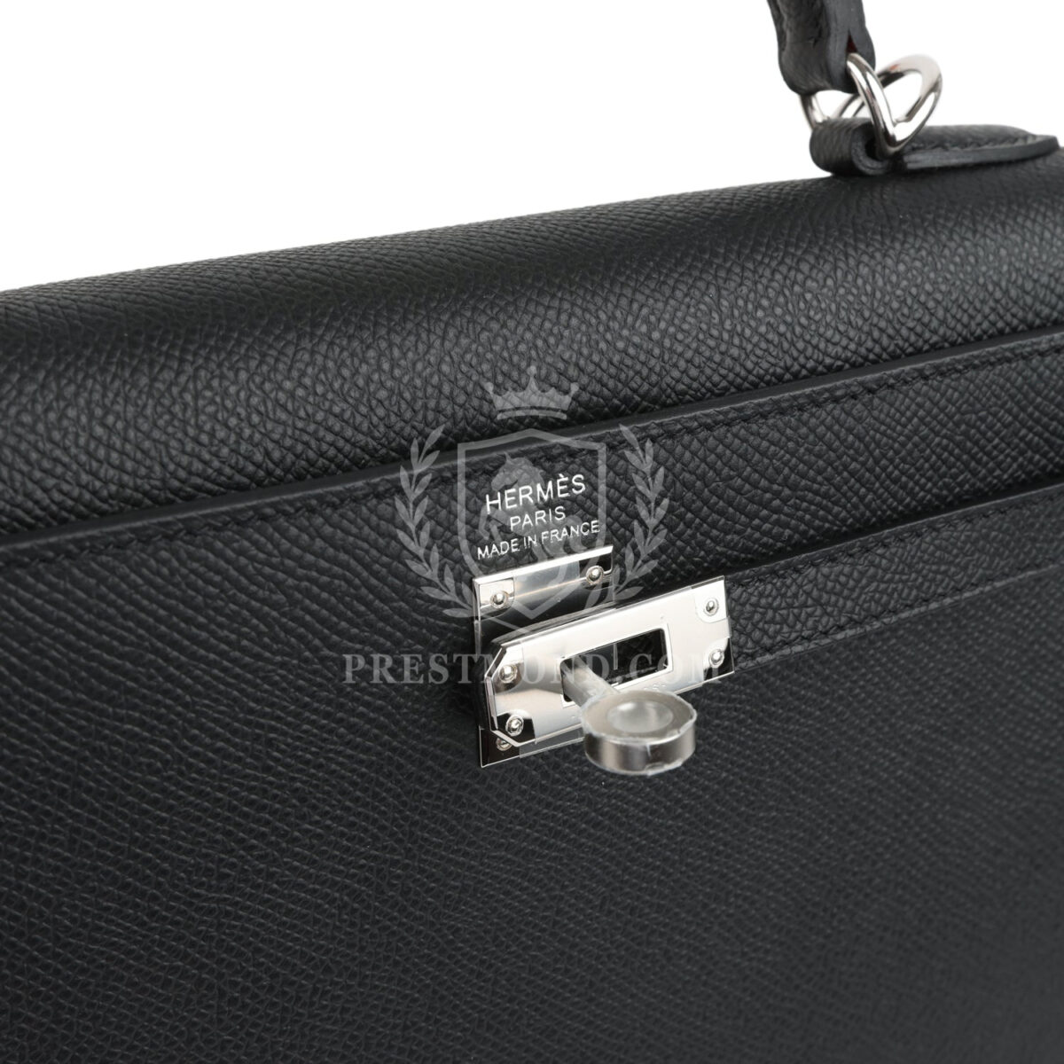 Hermes Kelly Sellier 25 Black Epsom PHW — изображение 7