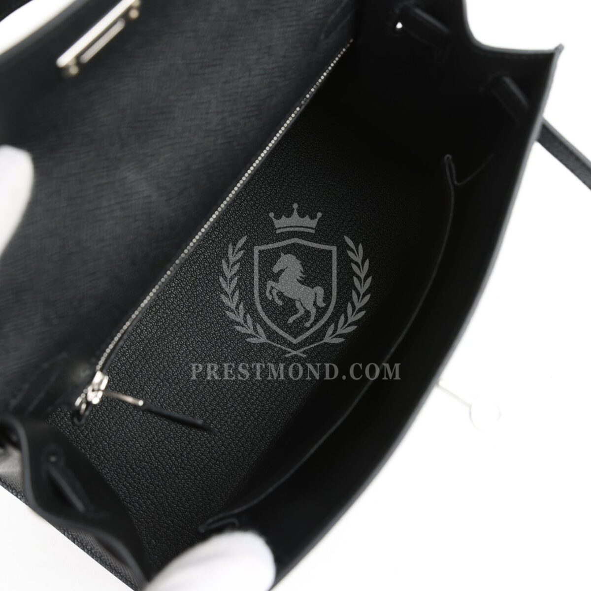 Hermes Kelly Sellier 25 Black Epsom PHW — изображение 8