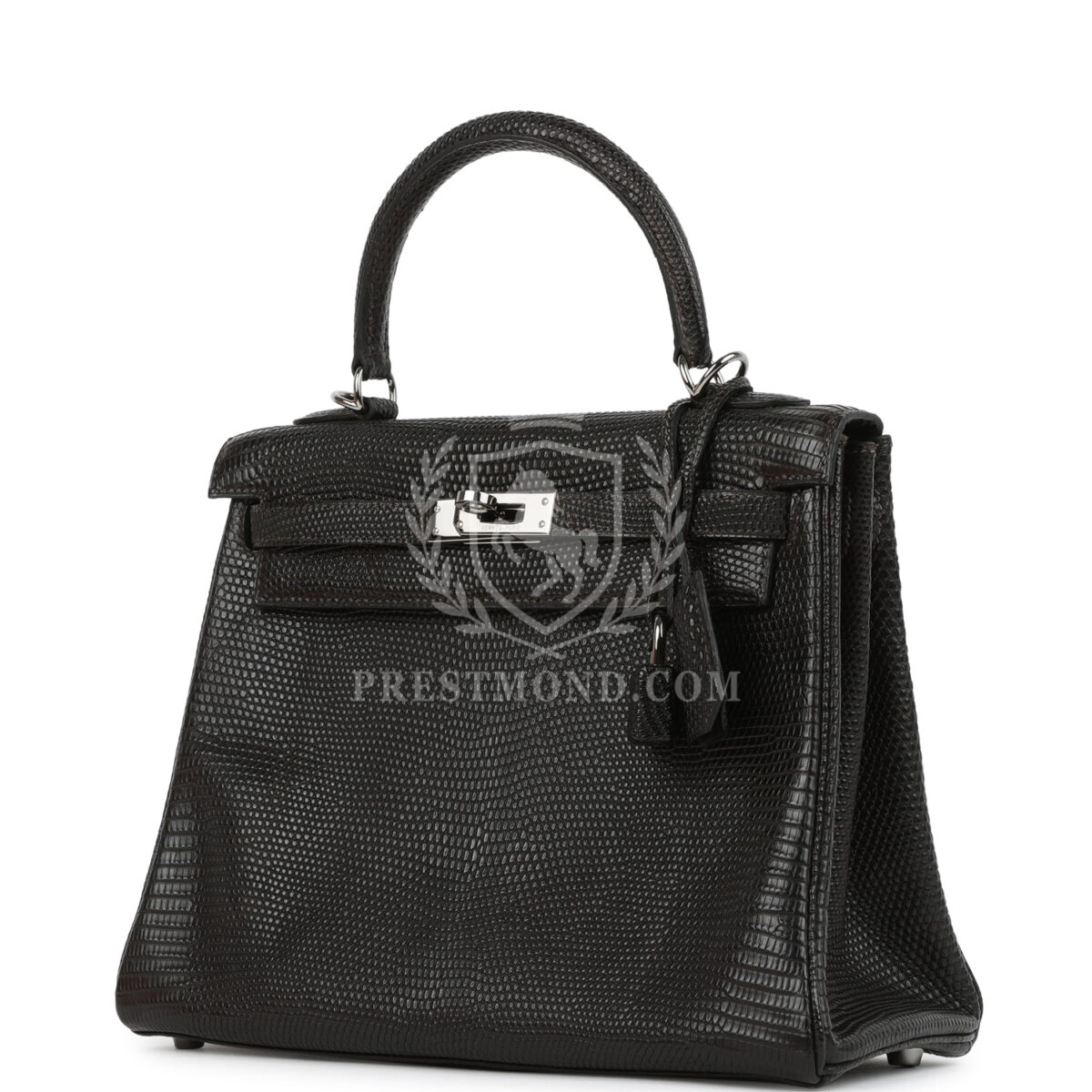 Vintage Hermes Kelly Retourne 25 Cocoan Matte Varanus Salvator Lizard RHW — изображение 5