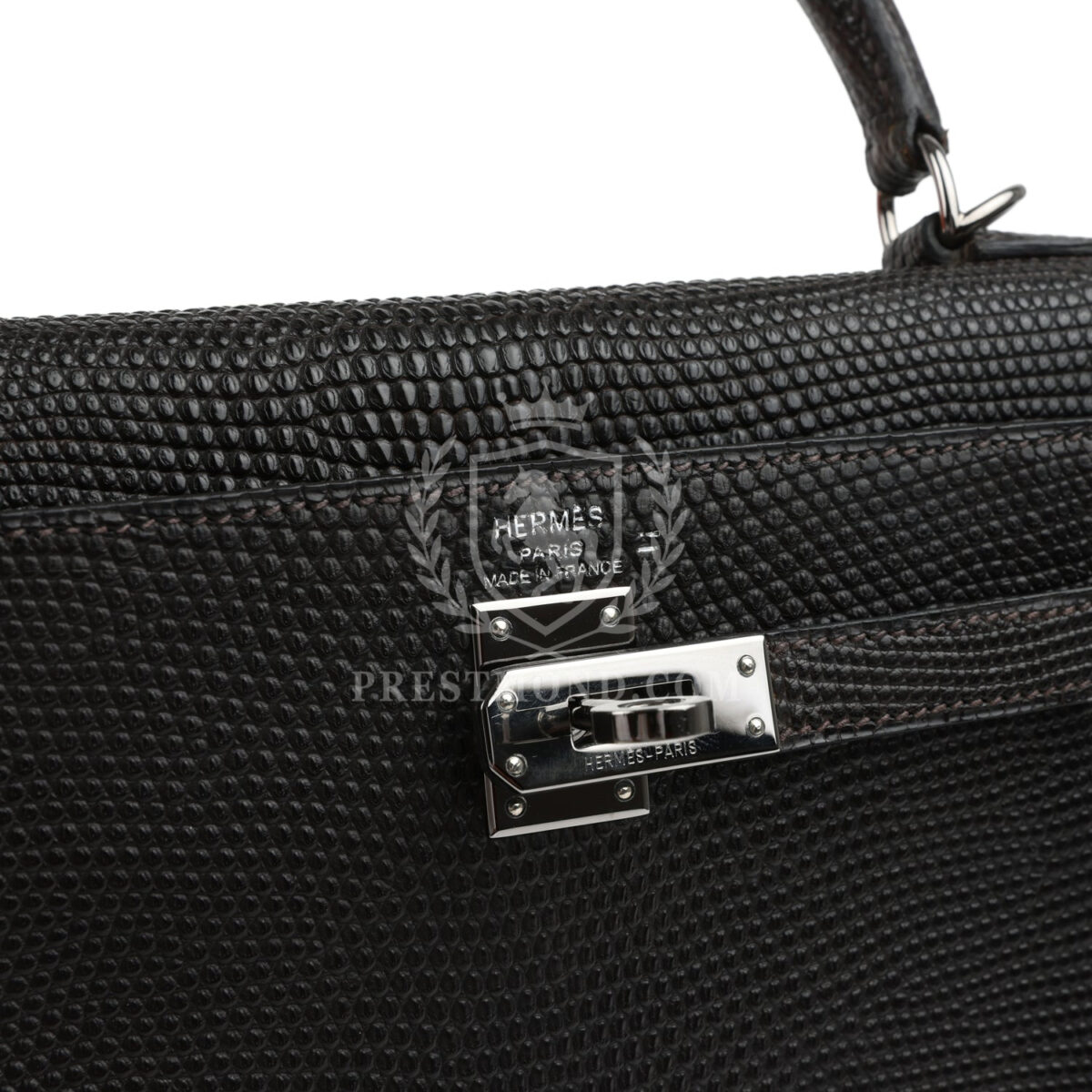 Vintage Hermes Kelly Retourne 25 Cocoan Matte Varanus Salvator Lizard RHW — изображение 7