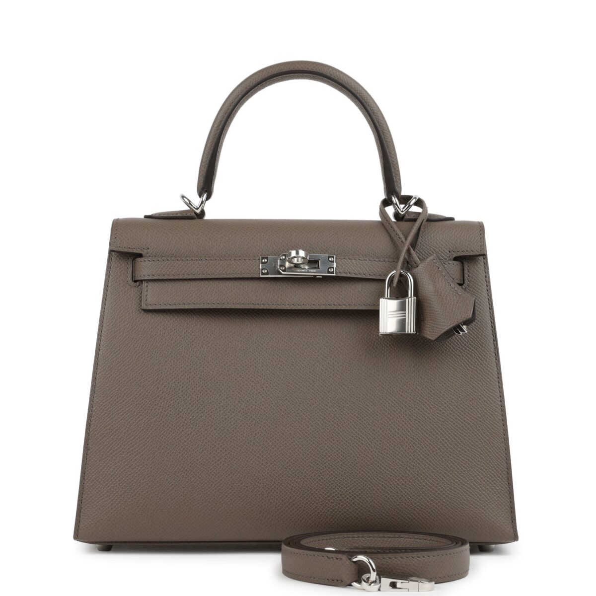 Hermes Kelly Sellier 25 Etain Epsom PHW