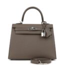 Hermes Kelly Sellier 25 Etain Epsom PHW