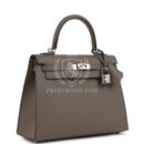 Hermes Kelly Sellier 25 Etain Epsom PHW