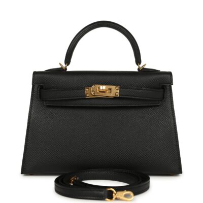 Hermes Kelly Sellier 20 Black Epsom GHW