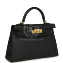 Hermes Kelly Sellier 20 Black Epsom GHW