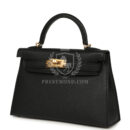 Hermes Kelly Sellier 20 Black Epsom GHW