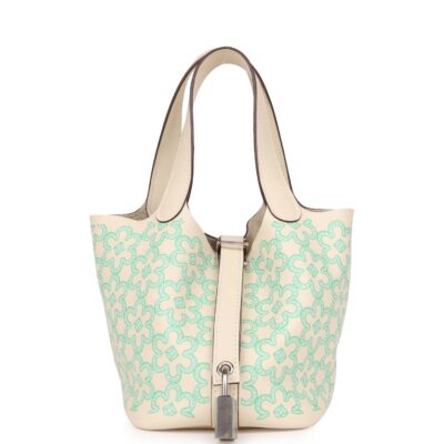 Hermes Micro Picotin Lock 14 "Lucky Daisy" Nata Swift PHW