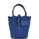Hermes Picotin Cargo 18 Bleu Royal Swift and Toile Canvas PHW