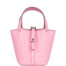Hermes Micro Picotin Lock 14 Bubblegum Ostrich PHW