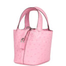 Hermes Micro Picotin Lock 14 Bubblegum Ostrich PHW