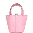 Hermes Micro Picotin Lock 14 Bubblegum Ostrich PHW
