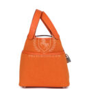 Hermes Picotin Cargo 18 Orange Swift and Toile Canvas PHW
