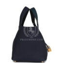 Hermes Picotin Lock 18 Casaque Bleu Nuit and Vert Cypress Clemence GHW