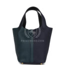 Hermes Picotin Lock 18 Casaque Bleu Nuit and Vert Cypress Clemence GHW