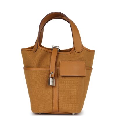 Hermes Picotin Cargo 18 Sesame Swift and Toile Canvas PHW